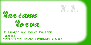 mariann morva business card